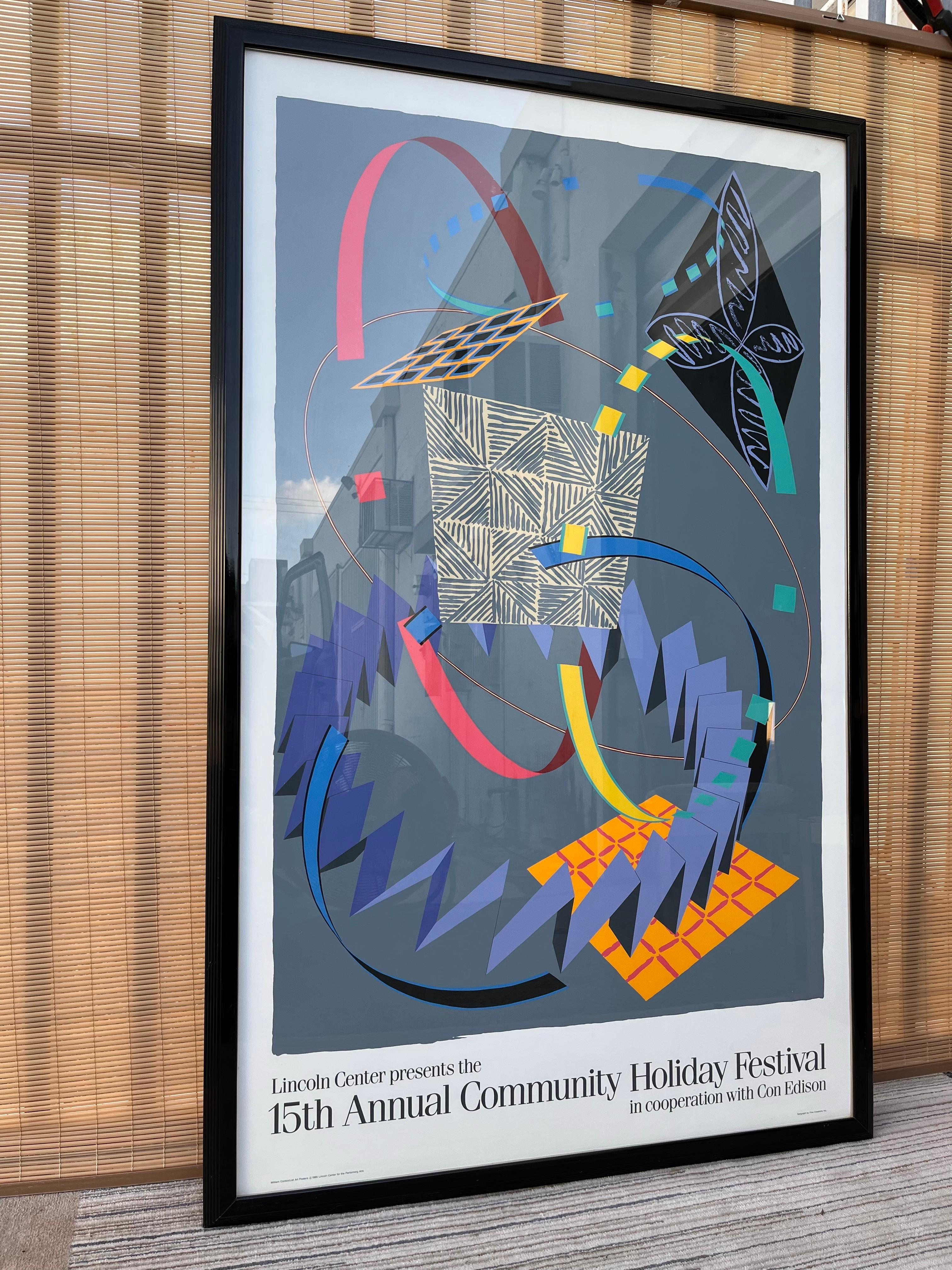 American Large Scale 15th Annual Community Holiday Festival Lincoln Center Framed Serigra For Sale