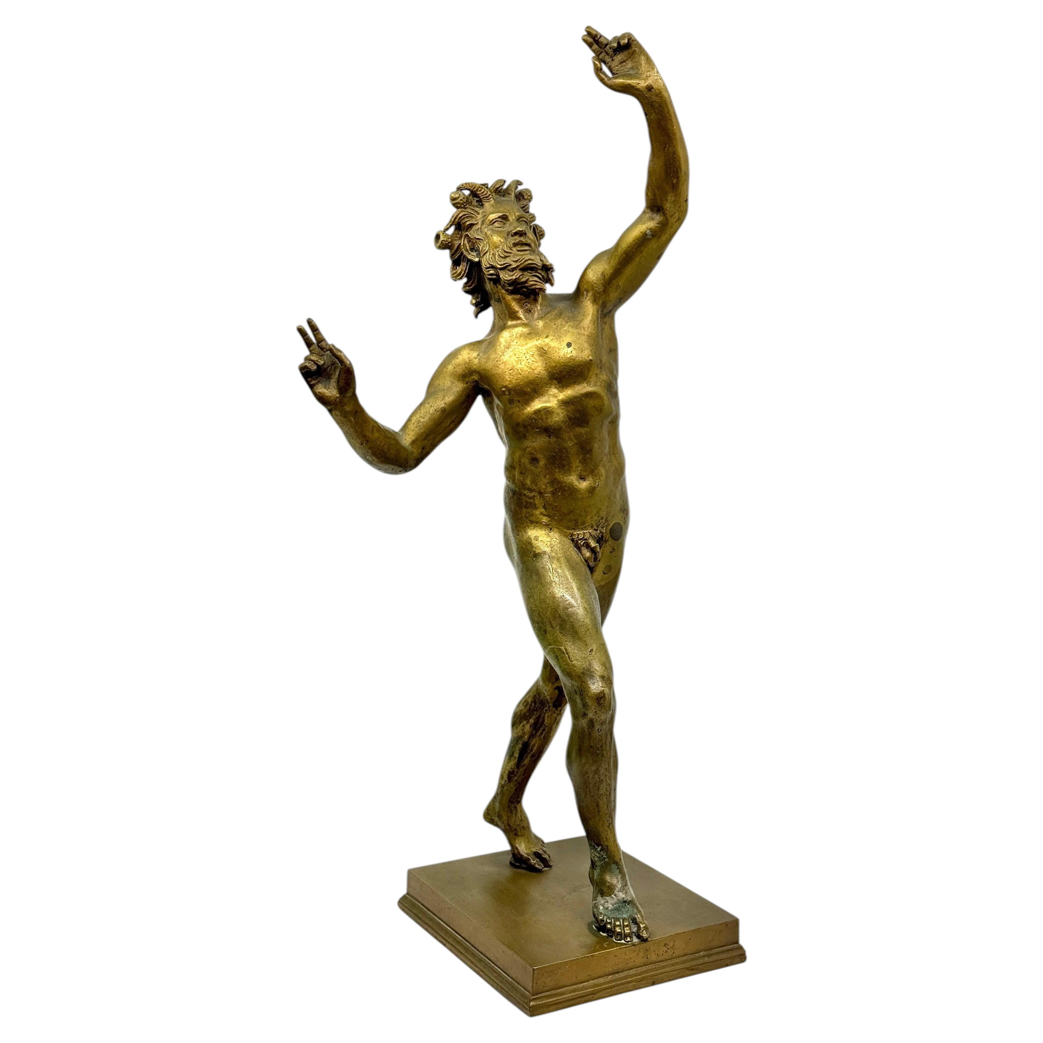 Large Scale 18 inch Dancing Faun of Pompeii in Bronze Fonderia Sommer Napoli