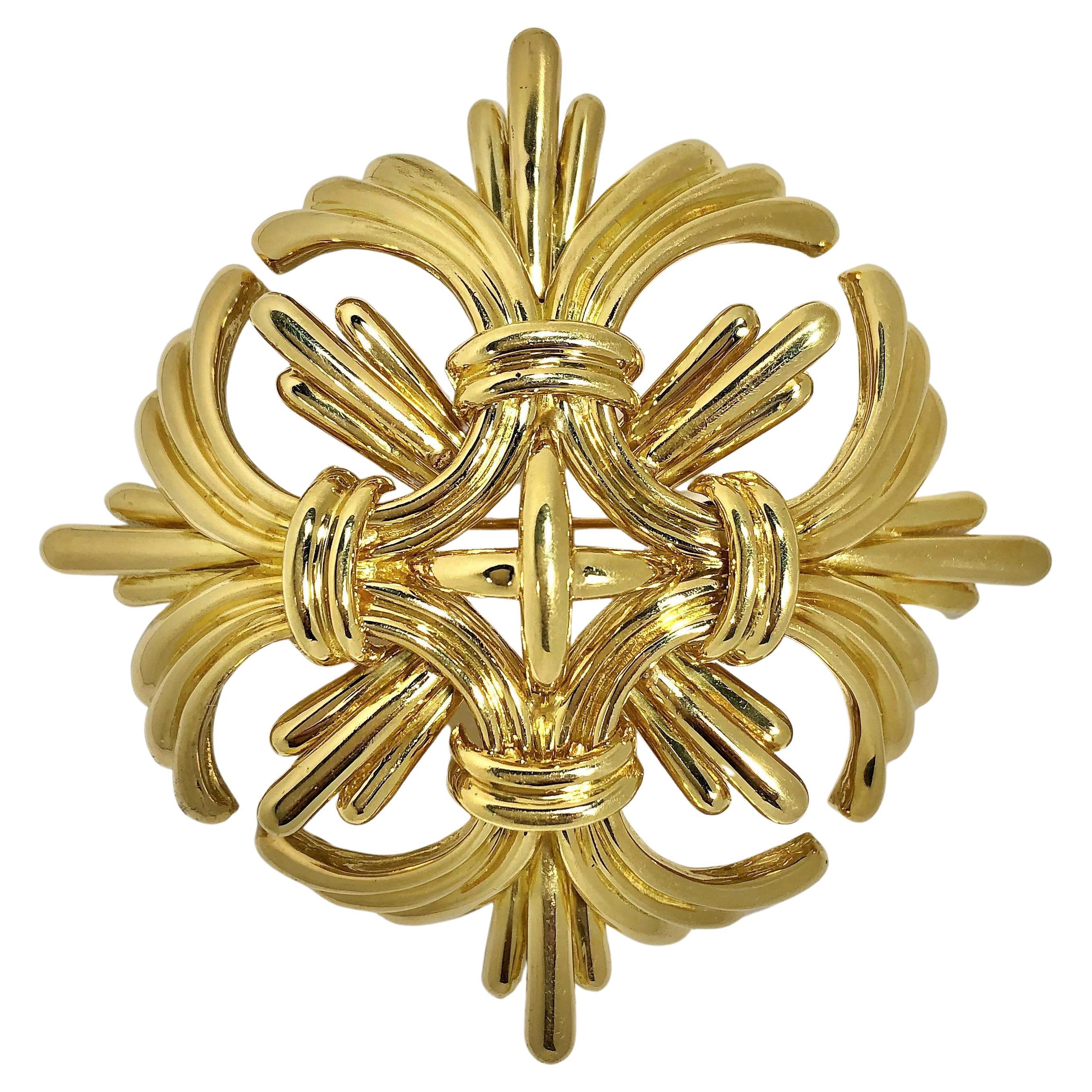 Large Scale 18K Gold Tiffany & Co. Maltese Cross Pendant