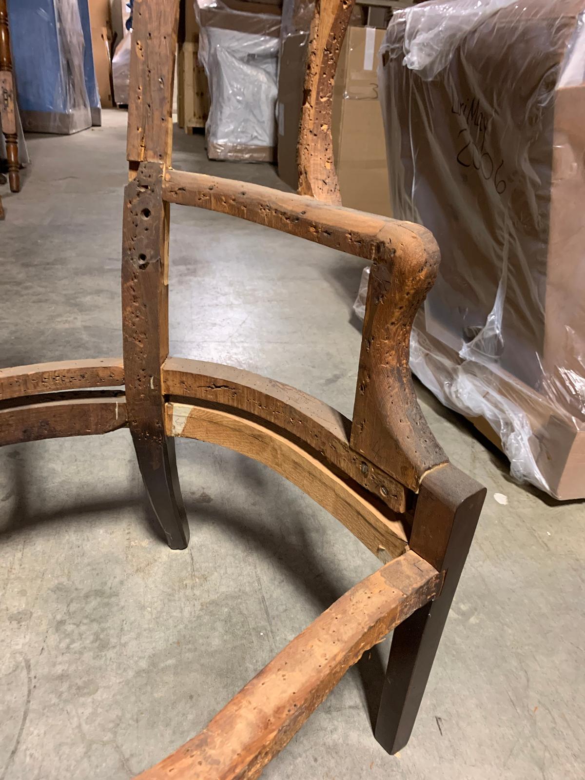 Large Scale 18th-19th Century English Barrel Wingback Chair Frame For Sale 3
