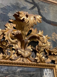 Large Scale 18th Century Italian Florentine Giltwood Mirror