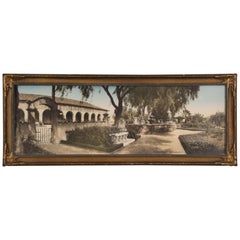 Large Scale 1920s Tinted Photograph of California San Fernando Mission