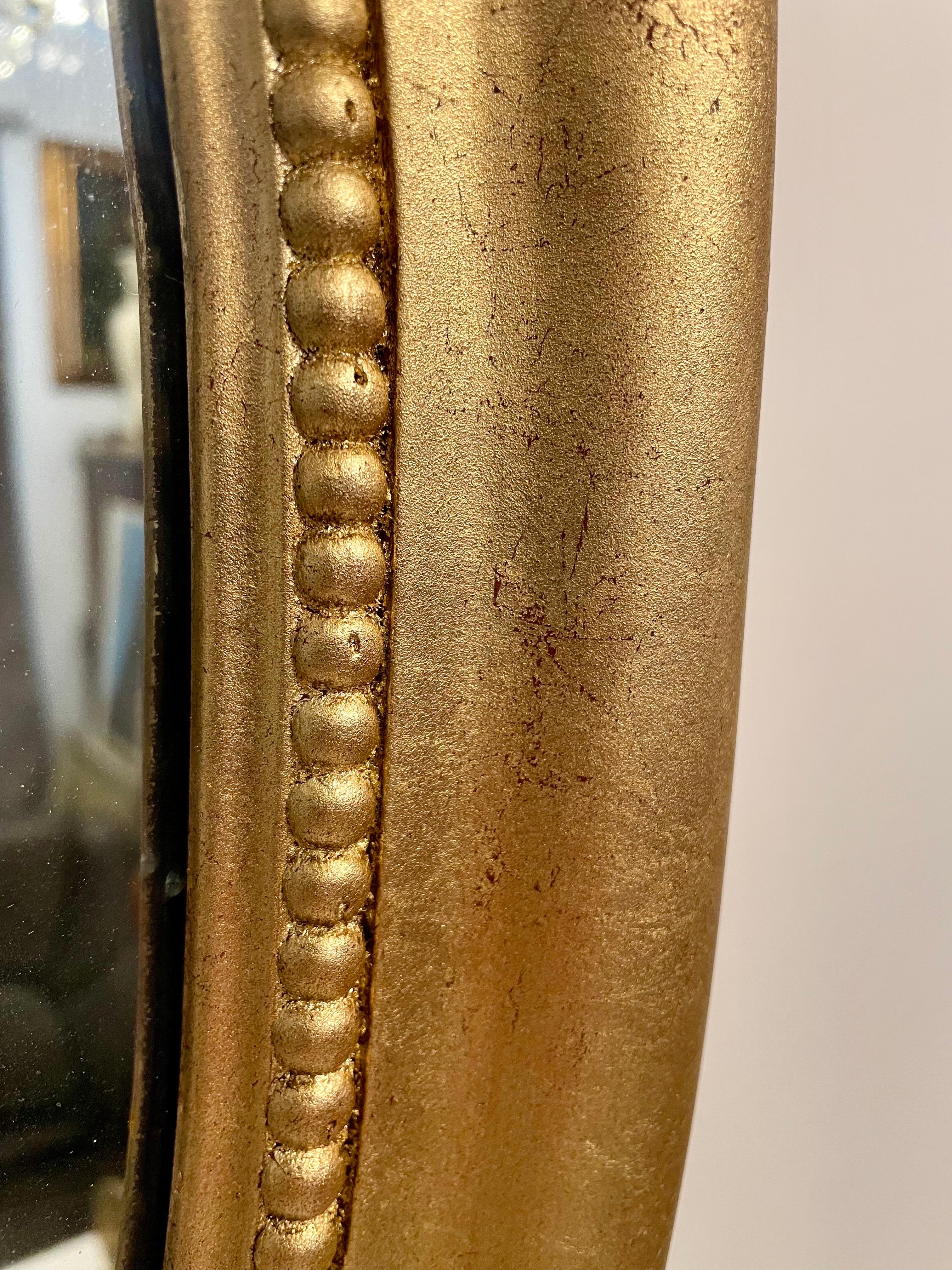American Large Scale 1940's Gilt Oval Mirror For Sale