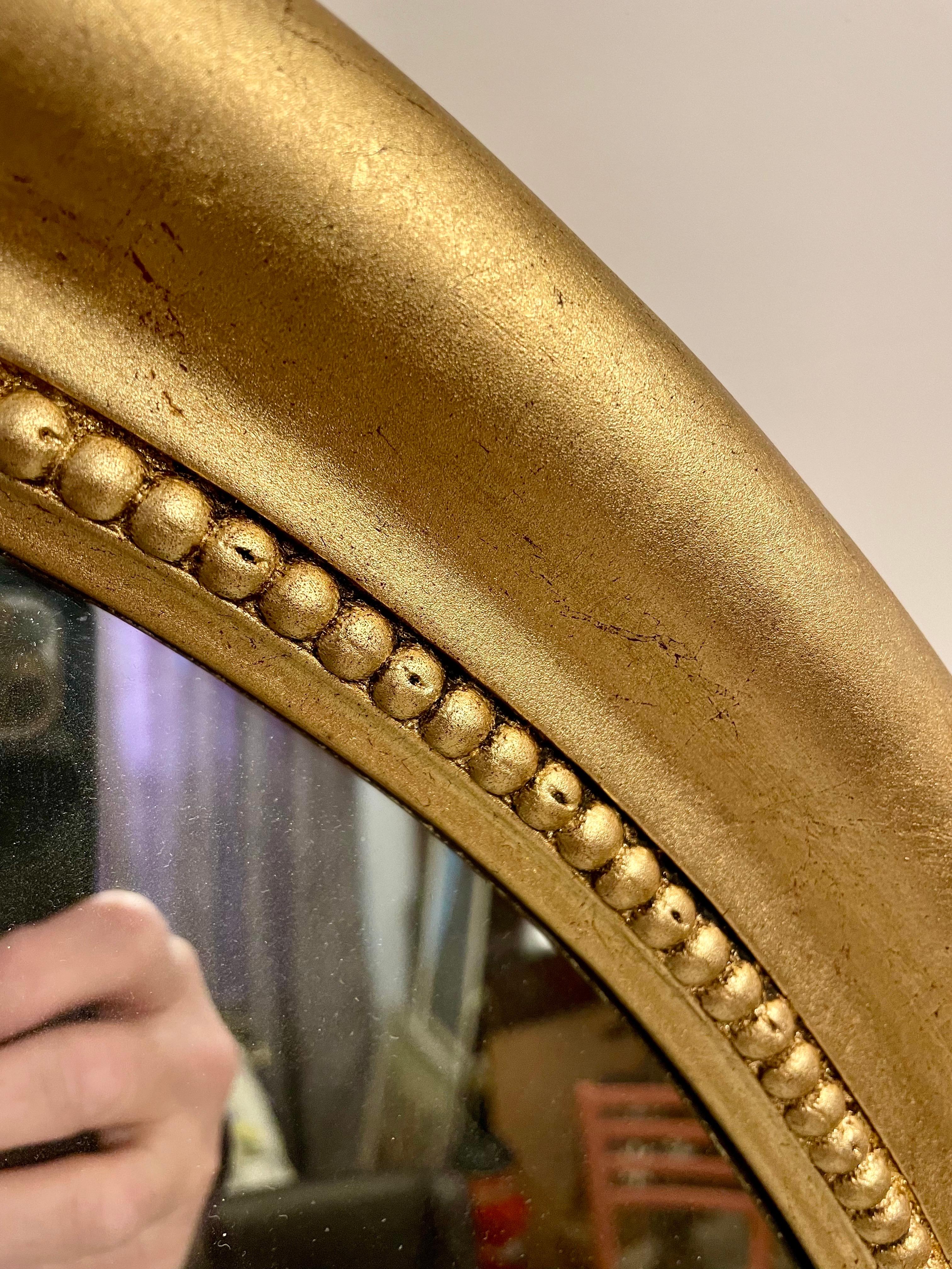 Mid-20th Century Large Scale 1940's Gilt Oval Mirror For Sale