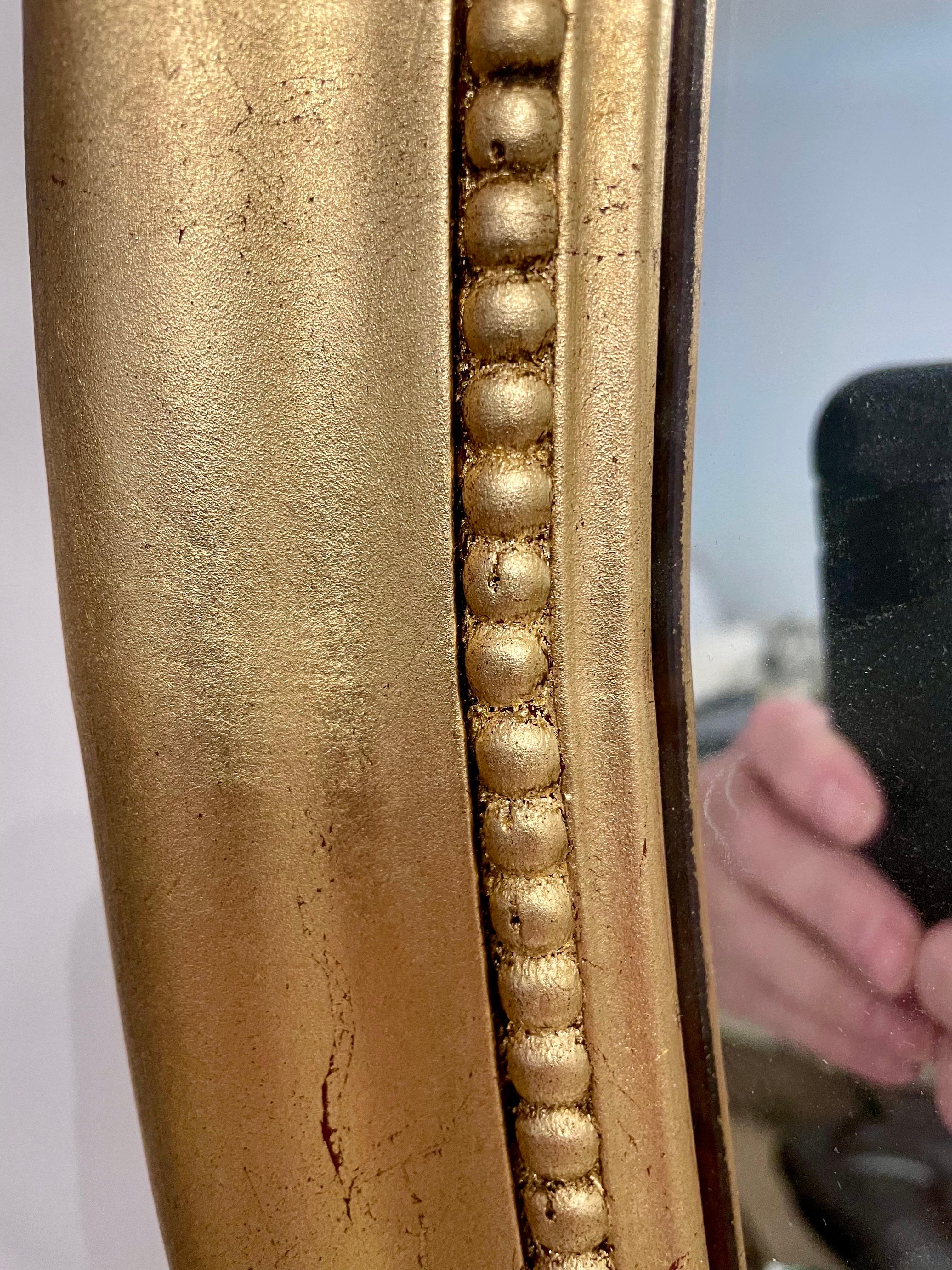 Large Scale 1940's Gilt Oval Mirror For Sale 2