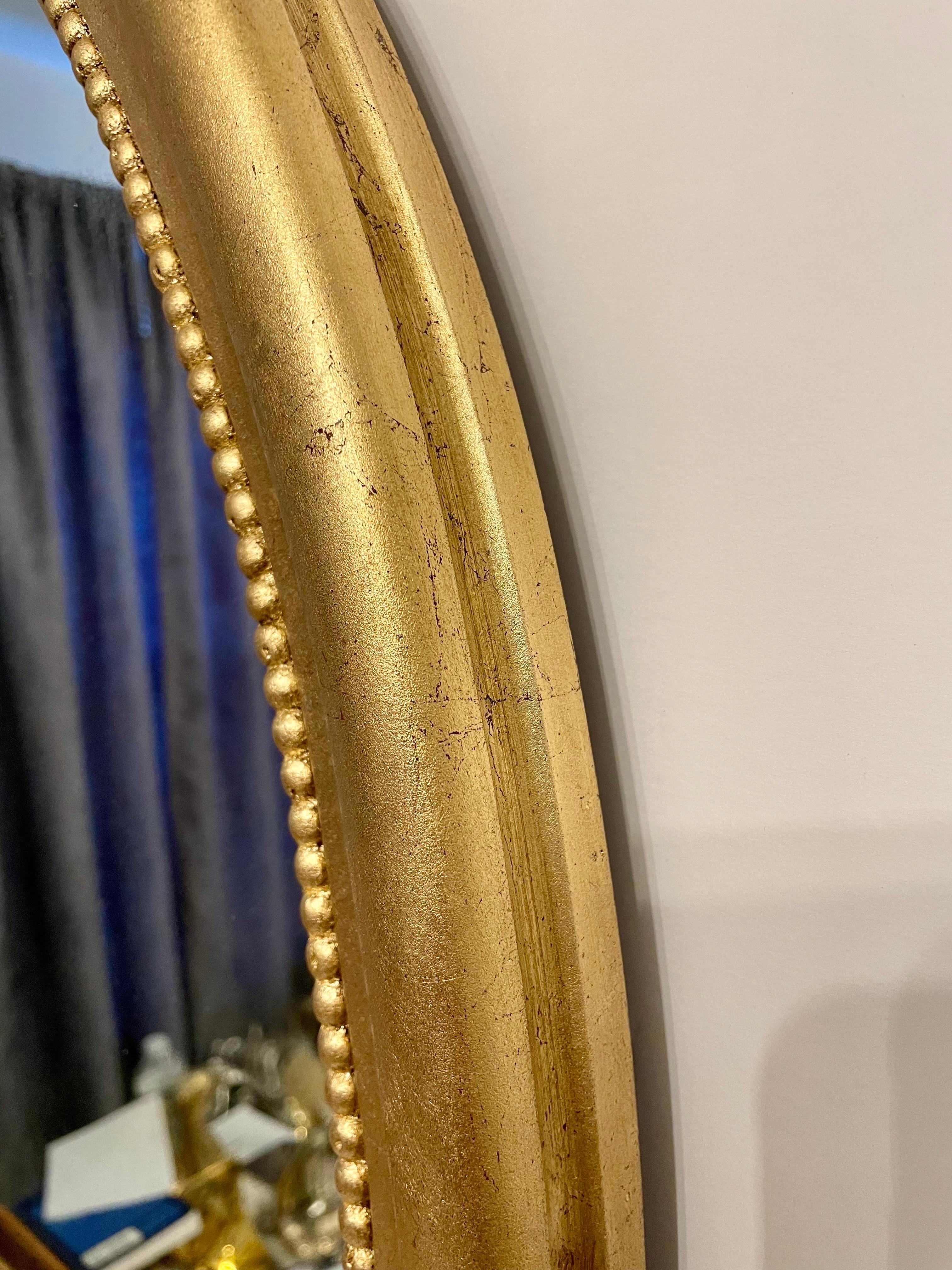Large Scale 1940's Gilt Oval Mirror For Sale 3