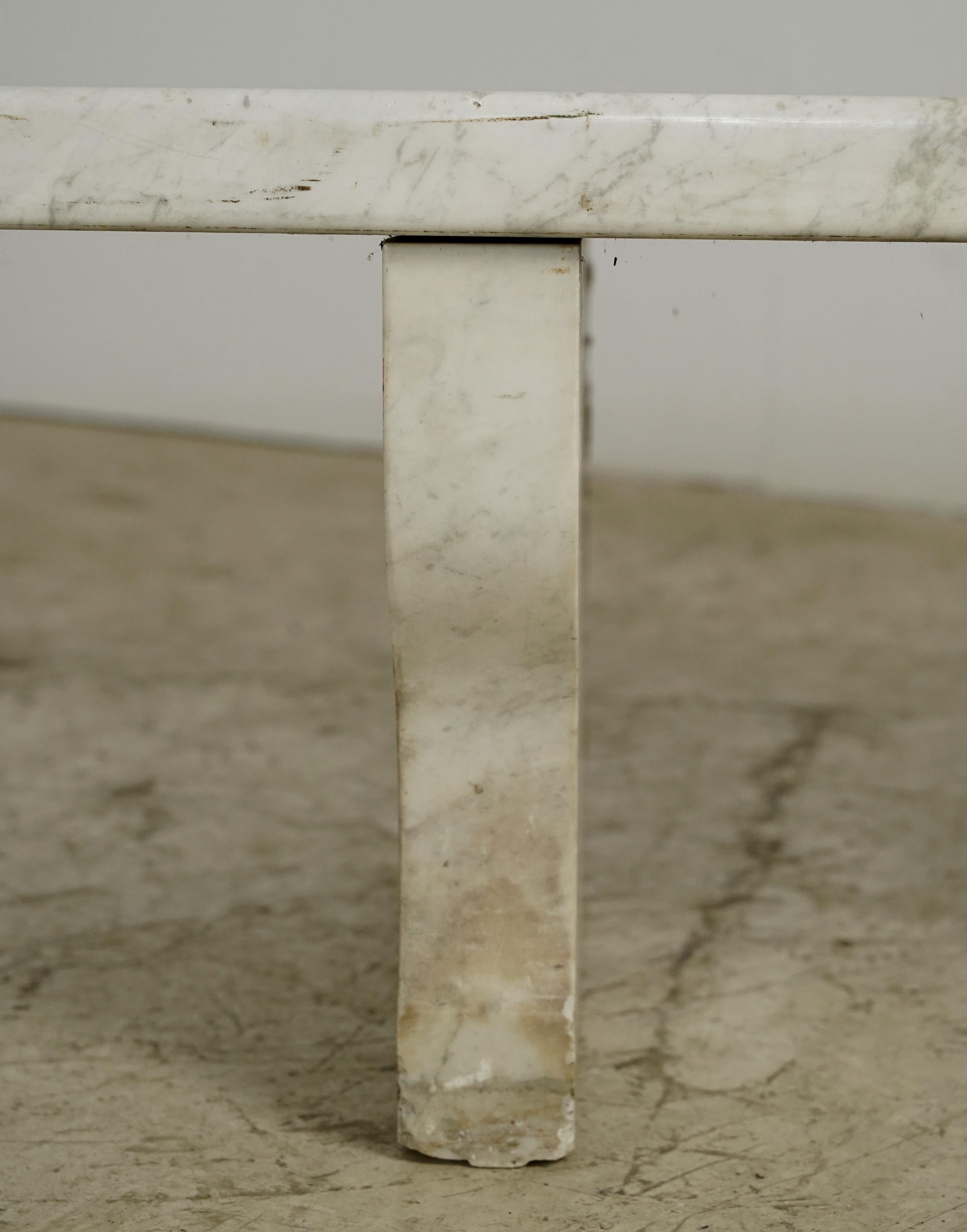 Großer Maßstab 195 in. Bank aus weißem Carrara-Marmor im Angebot 7