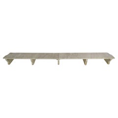 Large Scale 195 in. White Carrara Marble Bench
