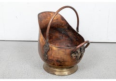 Large Scale 19th C. Copper And Brass Scuttle