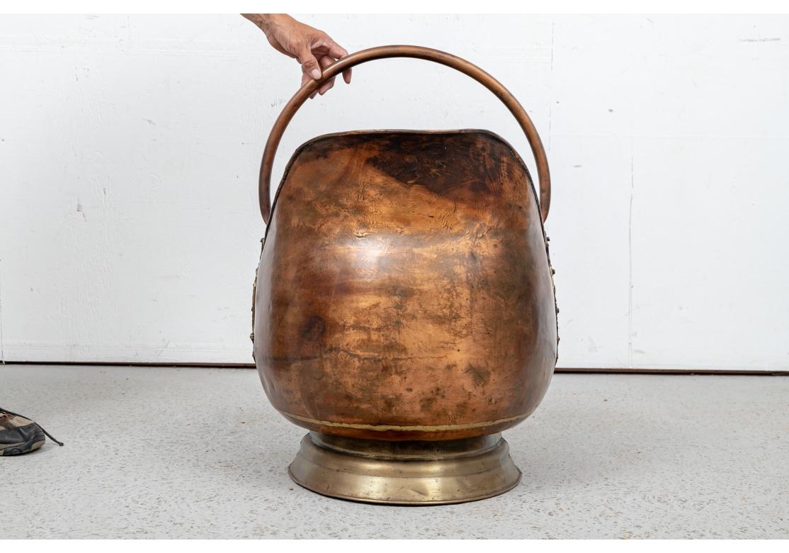 19th Century Large Scale 19th C. Copper And Brass Scuttle For Sale
