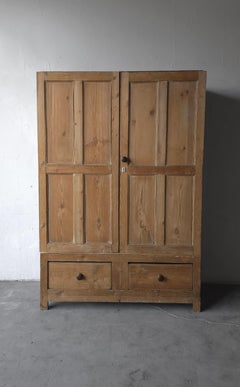 Large Scale 19th Century Antique English Pine Cabinet