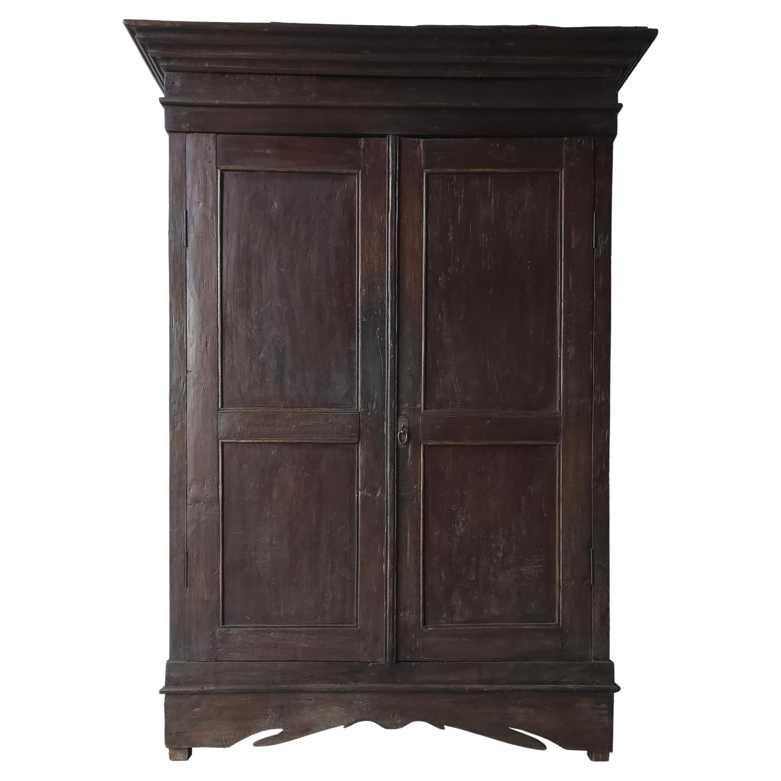 Large Scale 19th Century Antique European Wardrobe Cabinet