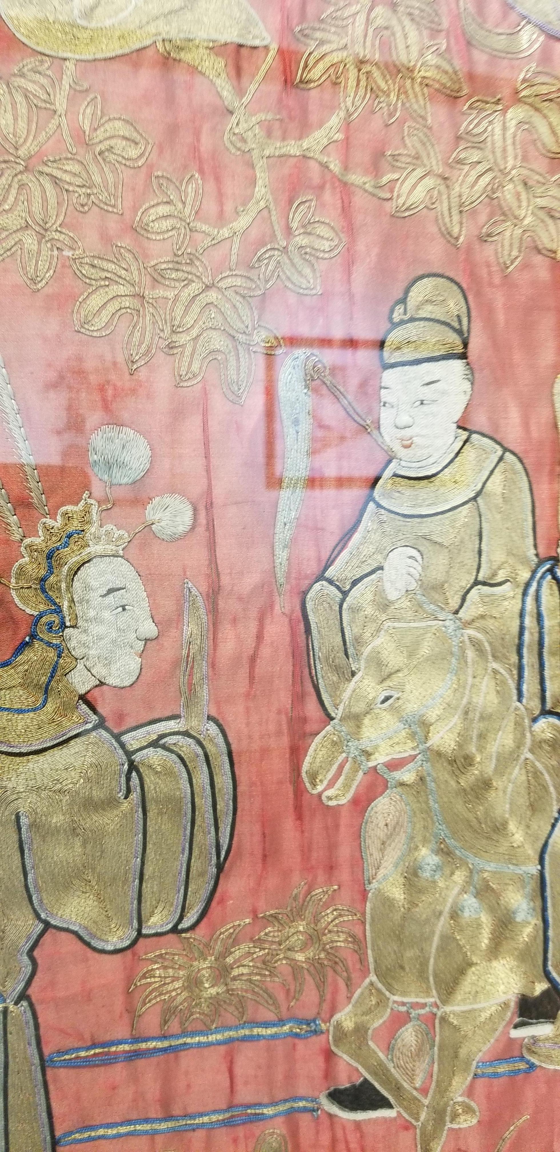 Large-Scale 19th Century Chinese Embroidery Silk Tapestry 6