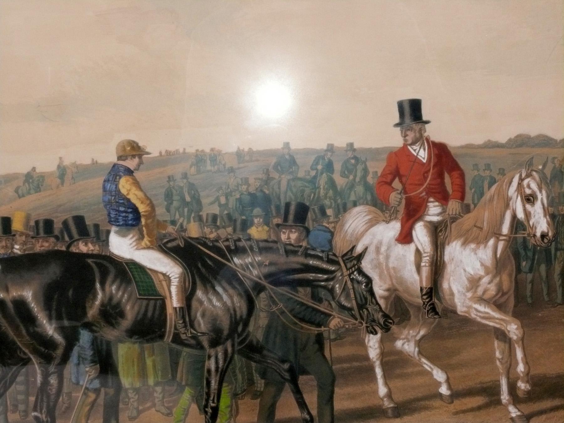 Litografía a gran escala de una escena de caza inglesa del siglo XIX 44