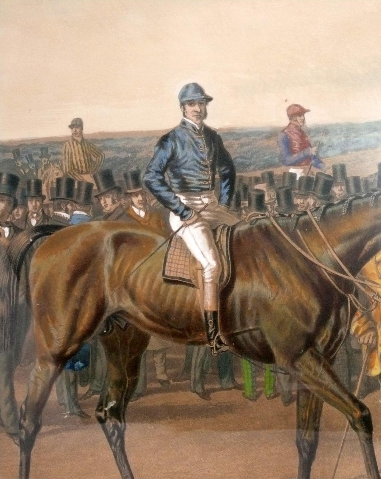 Litografía a gran escala de una escena de caza inglesa del siglo XIX 44