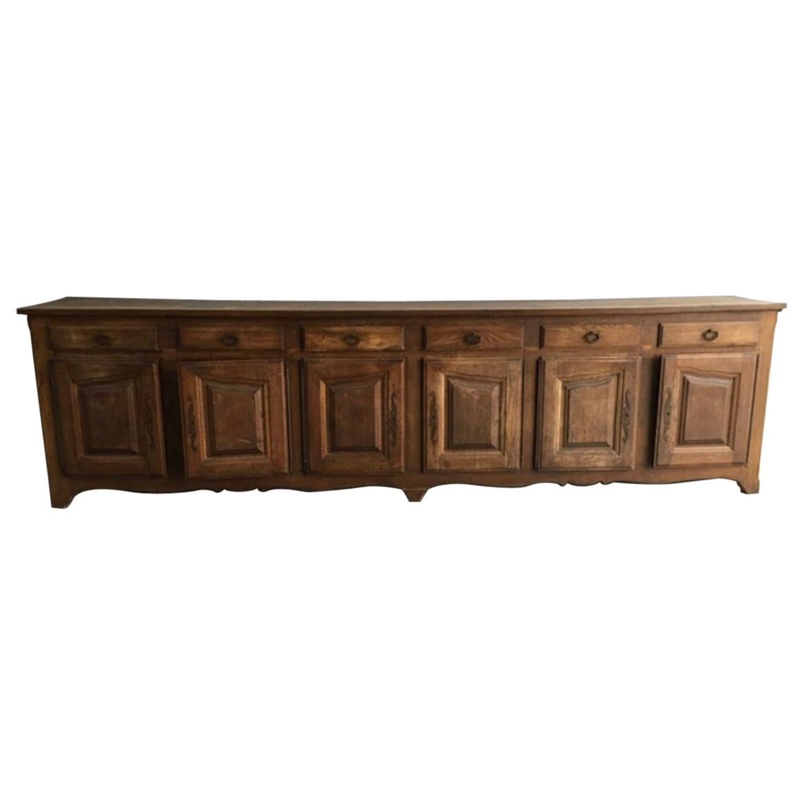 Large Scale 19th Century French 6 Door/ 6 Drawer Walnut Enfilade