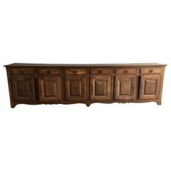 Large Scale 19th Century French 6 Door/ 6 Drawer Walnut Enfilade