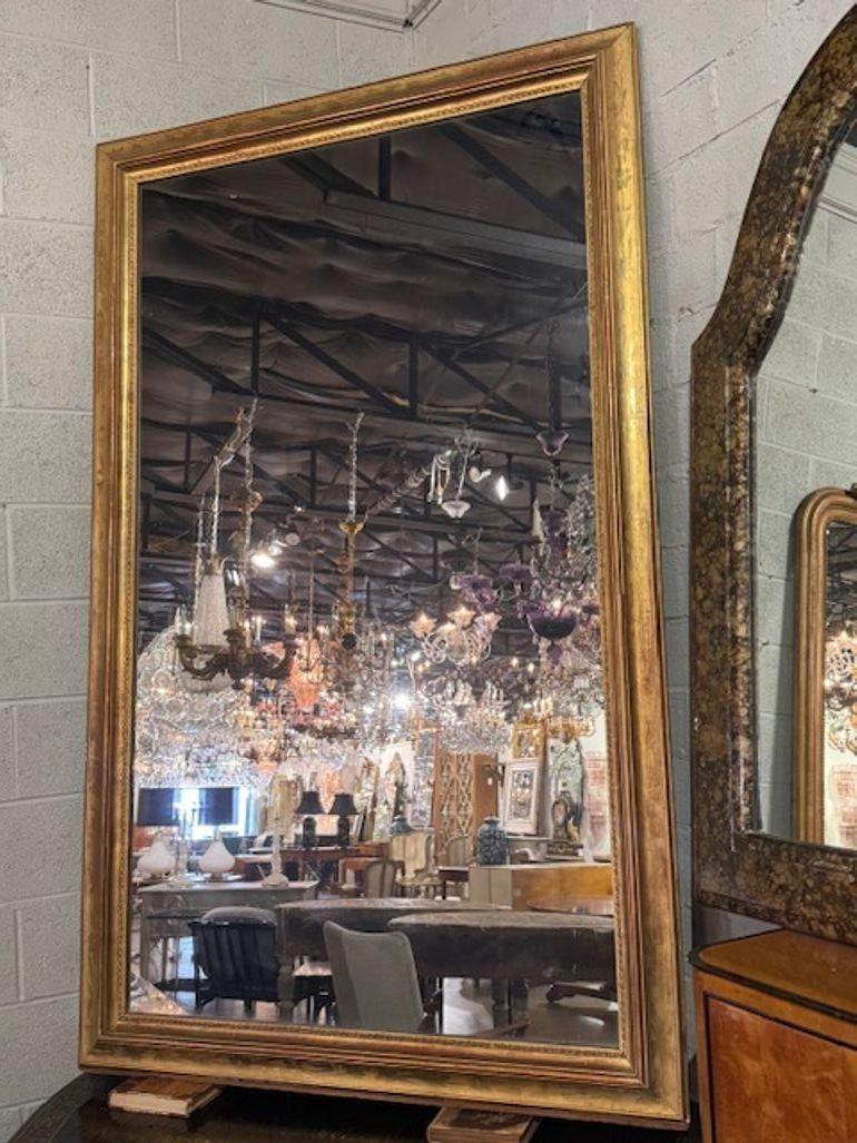 Giltwood Large Scale 19th Century French Directoire Gold Gilt Mirror For Sale