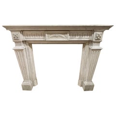 Large Scale 19th Century French Louis XVI Style Marble Mantel