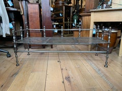 Large Scale 19th Century French Polished Steel Fireplace Trivet / Footman