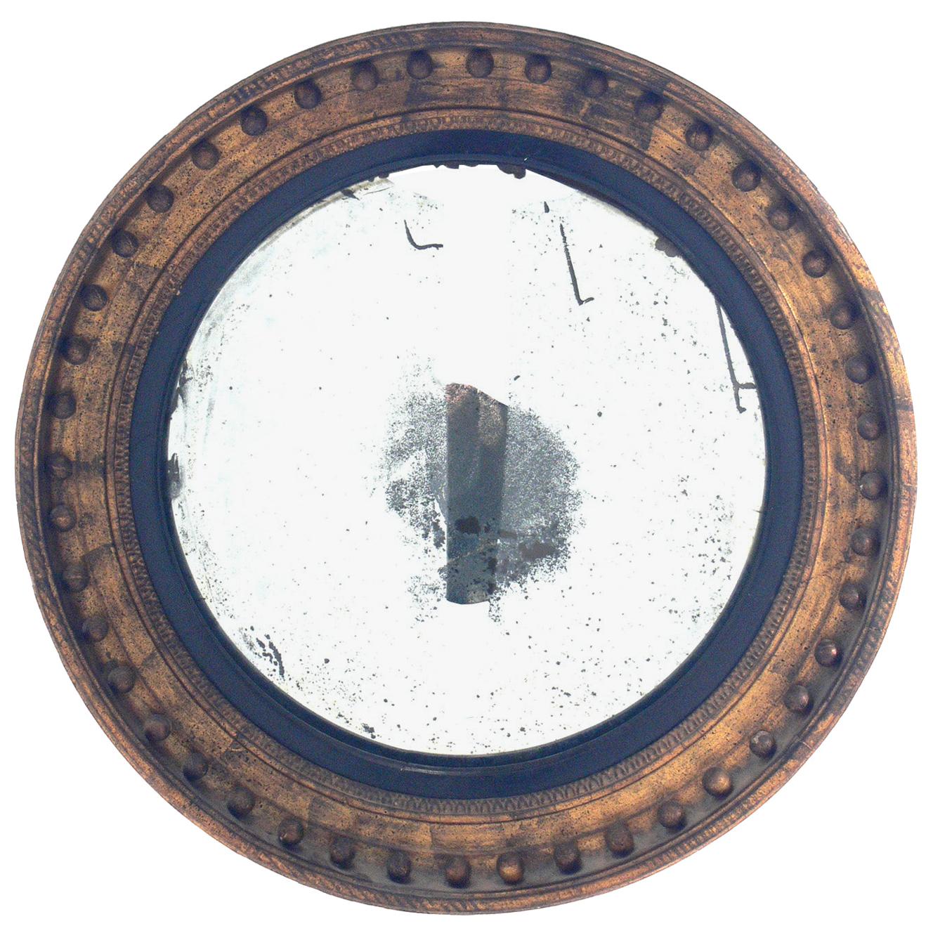 Large Scale 19th Century Gilt Convex Mirror