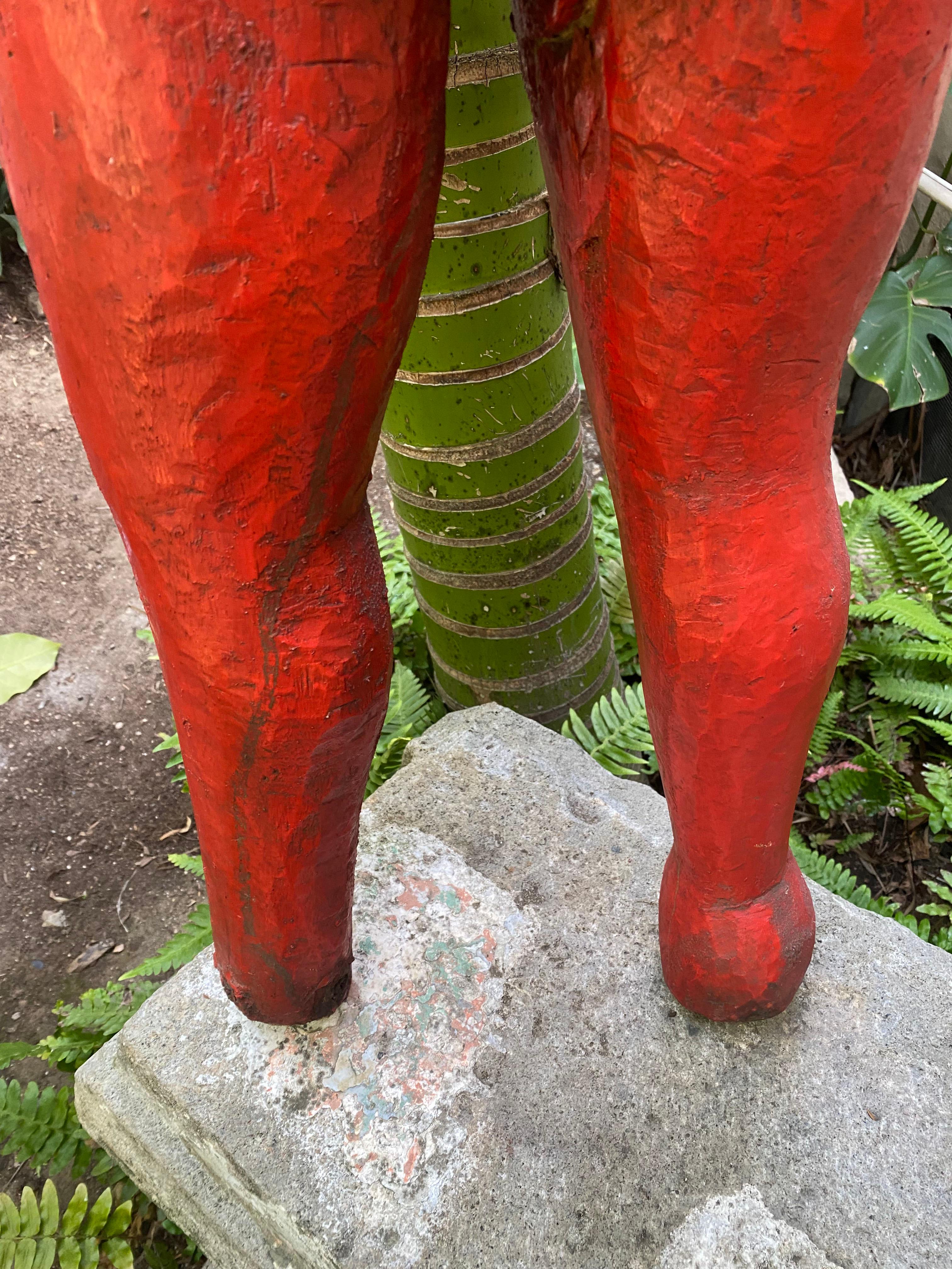 Diablo (figure de satyre) en bois sculpté guatémaltèque du XIXe siècle de grande taille en vente 6