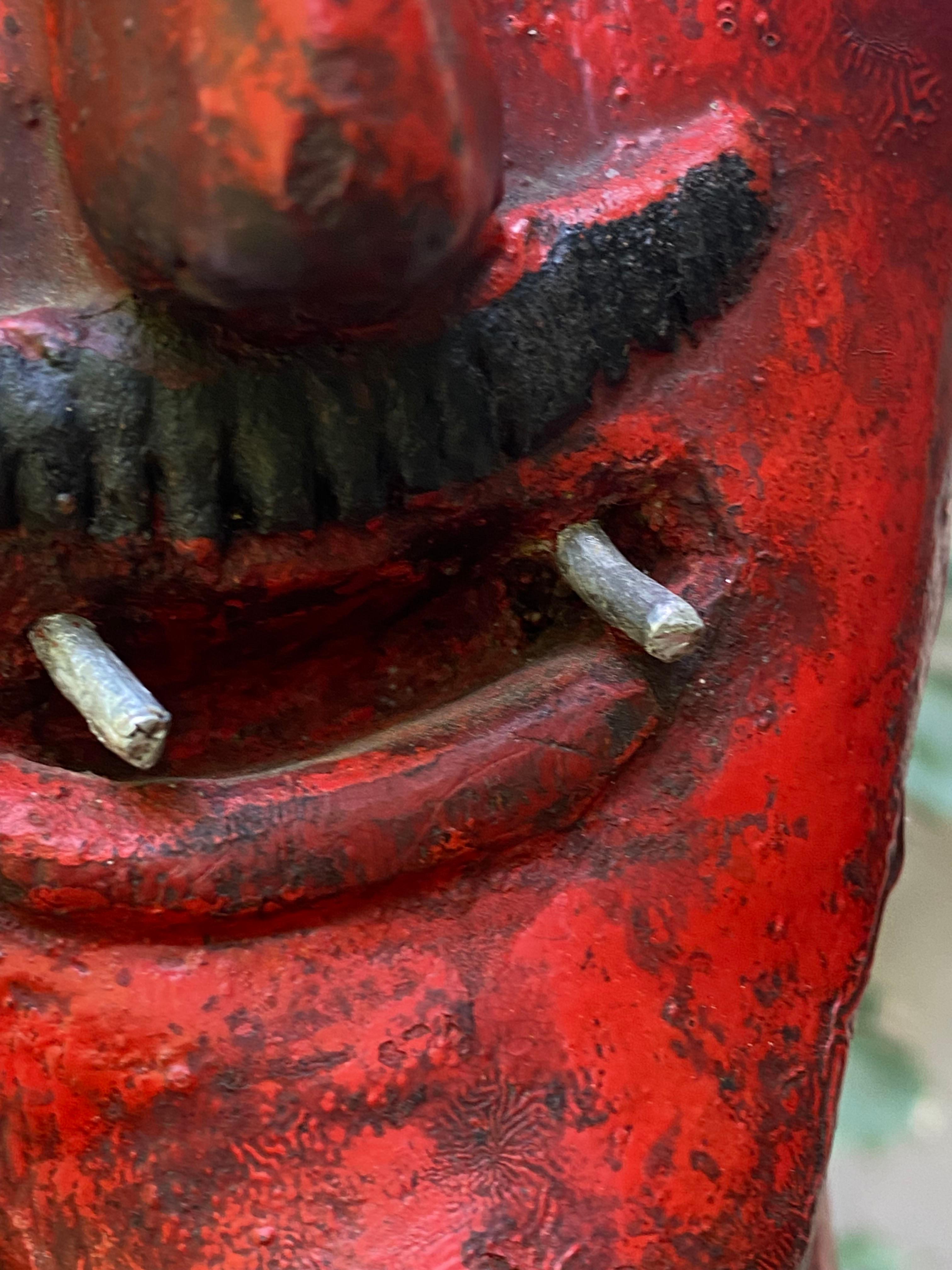 Guatémaltèque Diablo (figure de satyre) en bois sculpté guatémaltèque du XIXe siècle de grande taille en vente