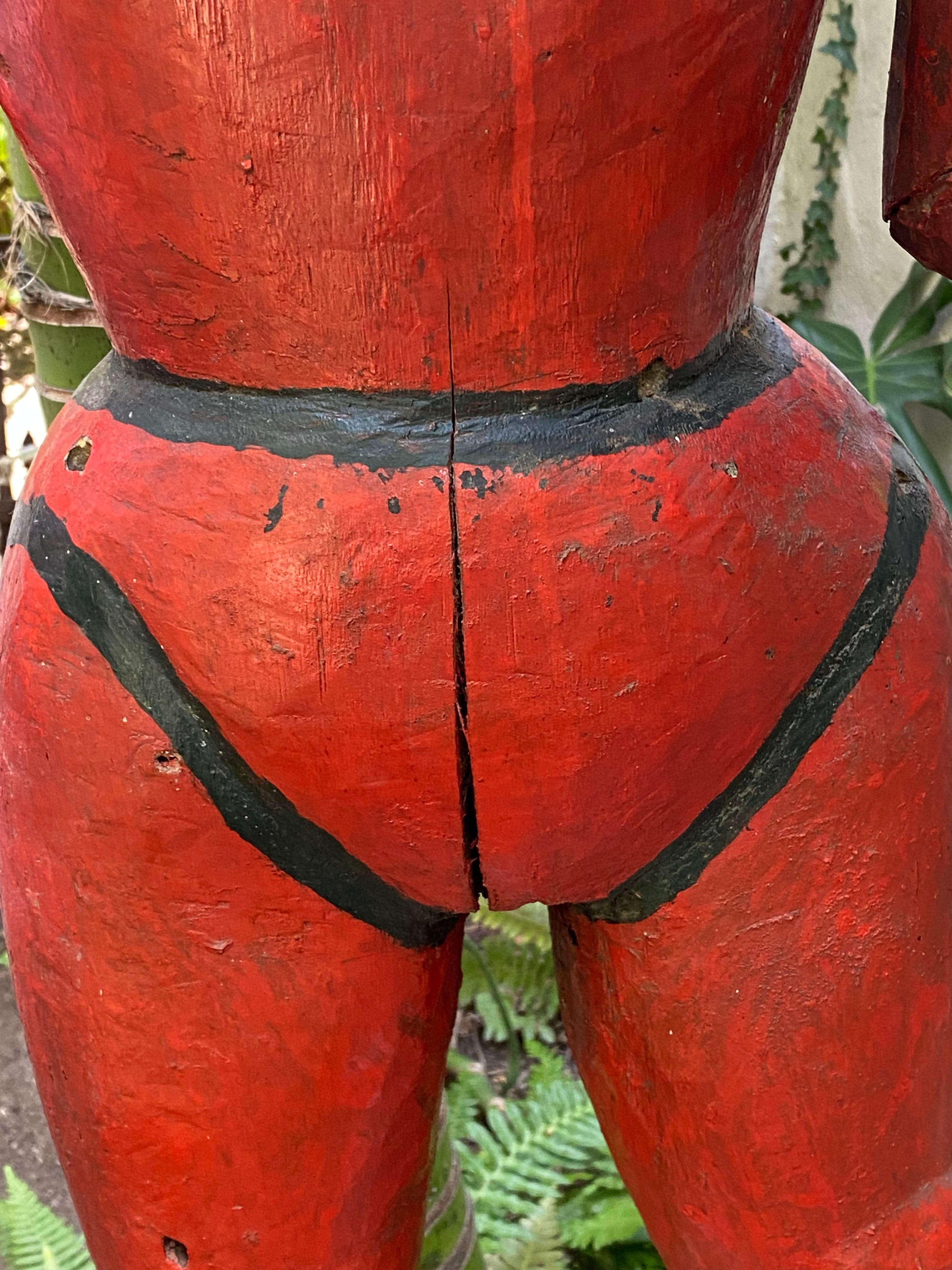 Bois Diablo (figure de satyre) en bois sculpté guatémaltèque du XIXe siècle de grande taille en vente