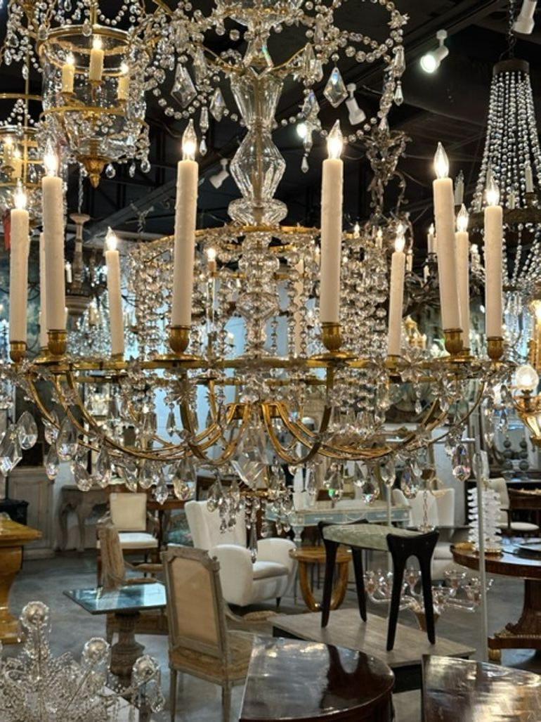 Large Scale 19th Century Russian Gilt Bronze Chandelier In Good Condition For Sale In Dallas, TX