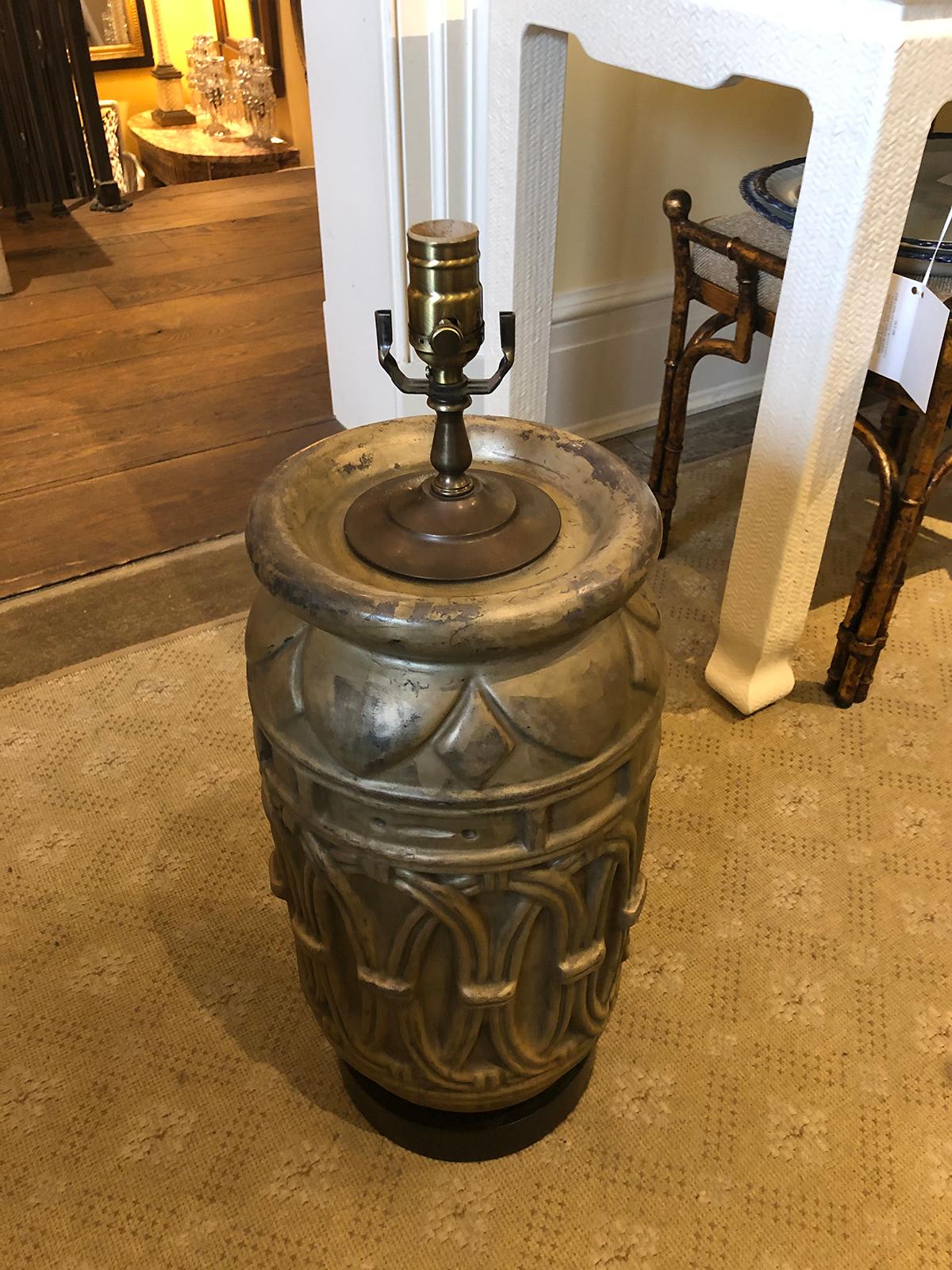 Large Scale 20th Century Art Deco Style Brass Lamp For Sale 11