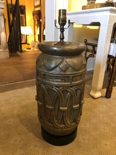 Large Scale 20th Century Art Deco Style Brass Lamp