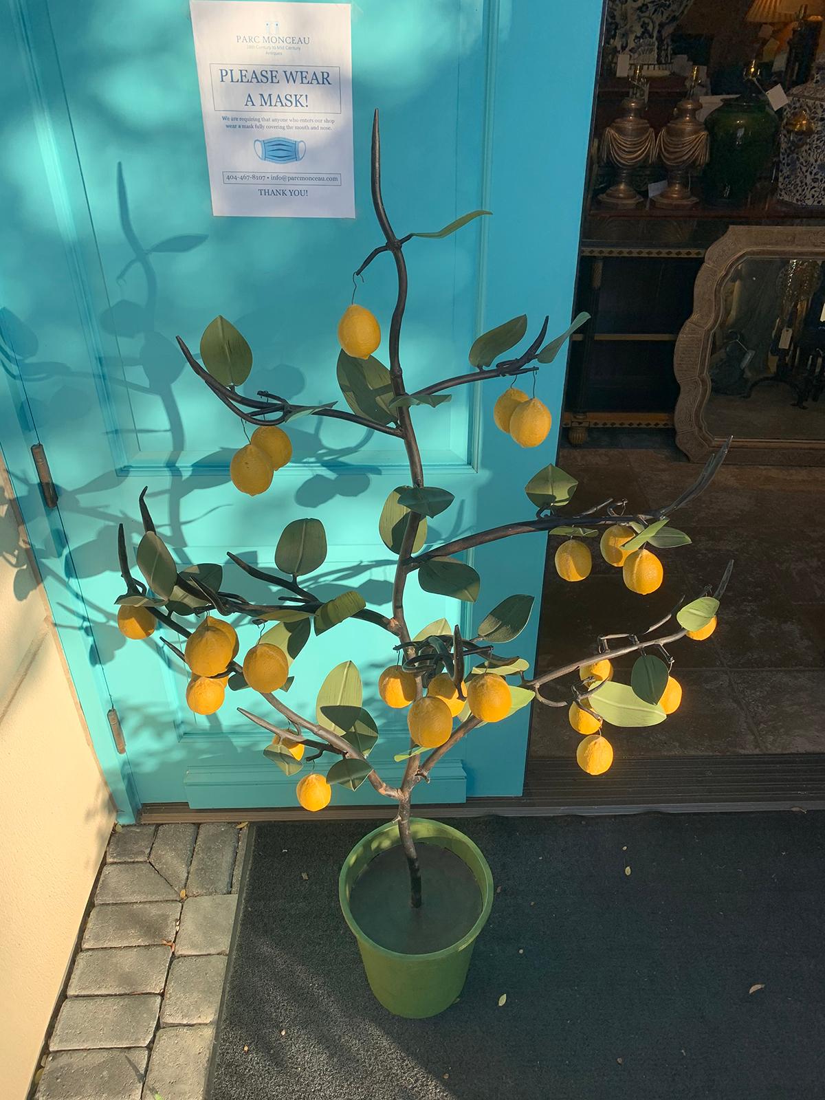 Large Scale 20th Century Italian Tole Lemon Tree In Good Condition In Atlanta, GA