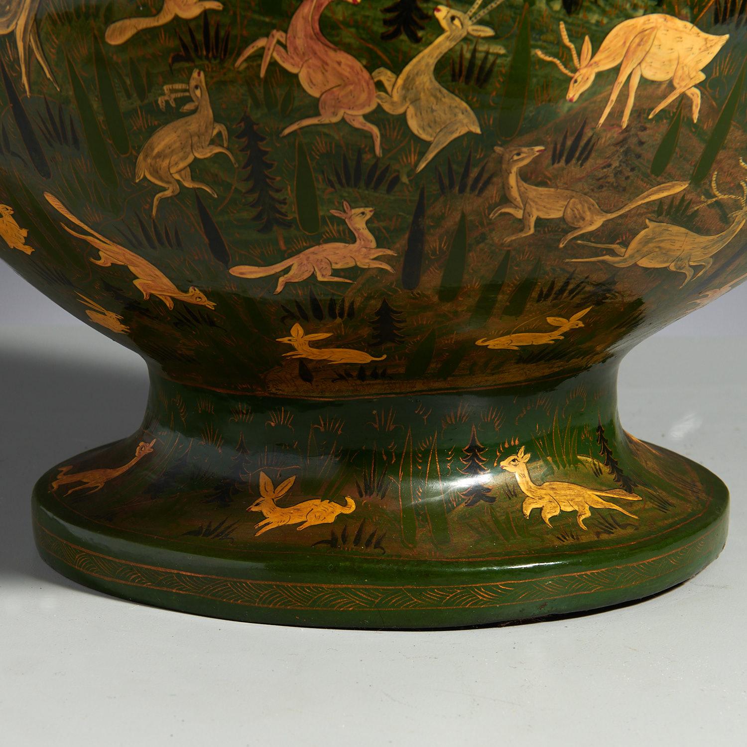 Unknown Large Scale 20th Century Persian Lacquerware Table Lamp