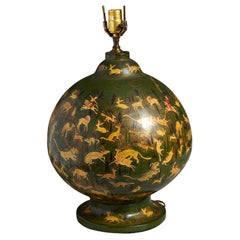 Large Scale 20th Century Persian Lacquerware Table Lamp