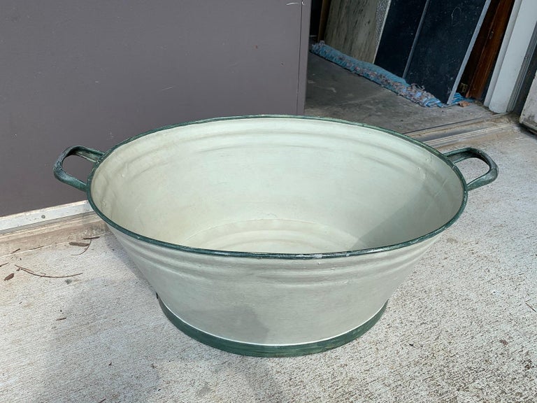Large Scale 20th Century Tole Foot Bath with Custom Hand Painted Finish For Sale 7