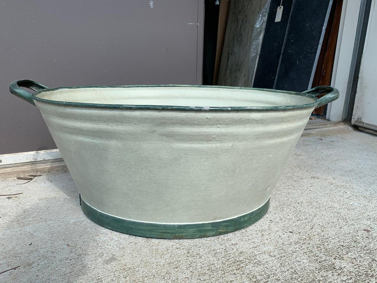 Large scale 20th century tole foot bath with custom hand painted finish.
