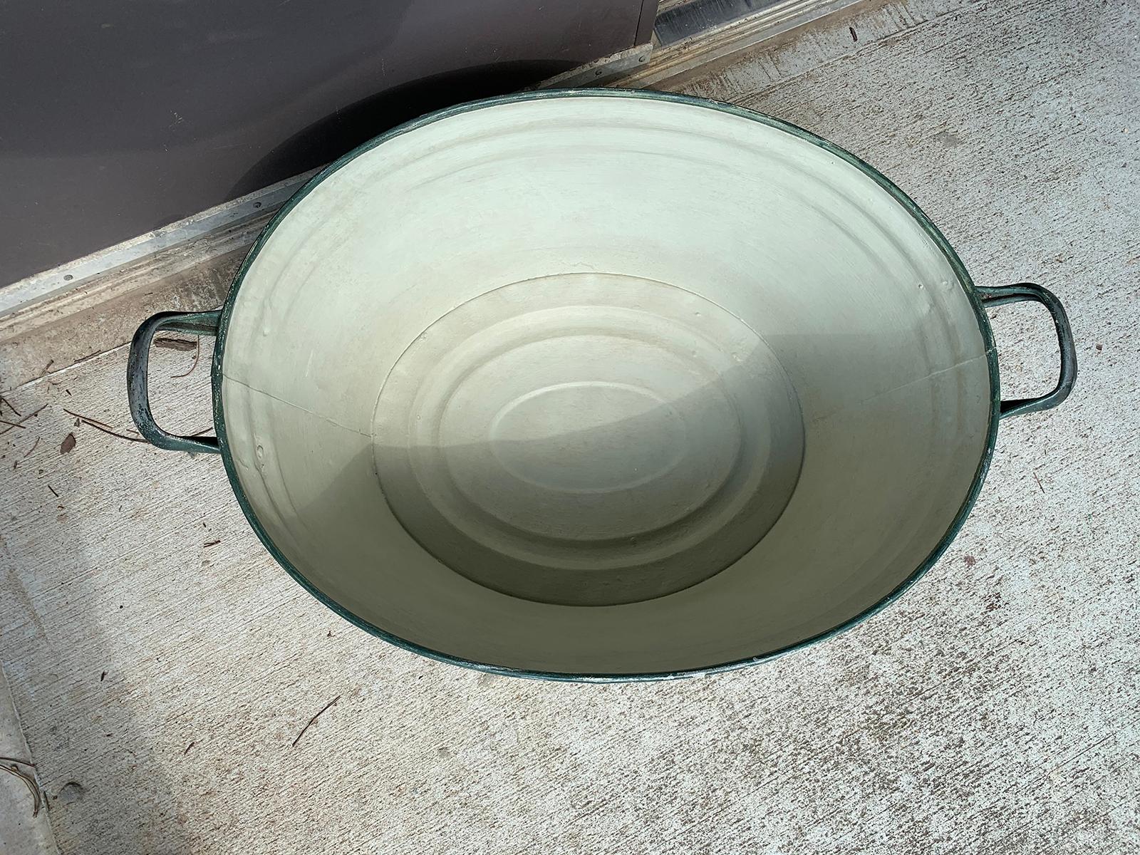 Hand-Painted Large Scale 20th Century Tole Foot Bath with Custom Hand Painted Finish For Sale