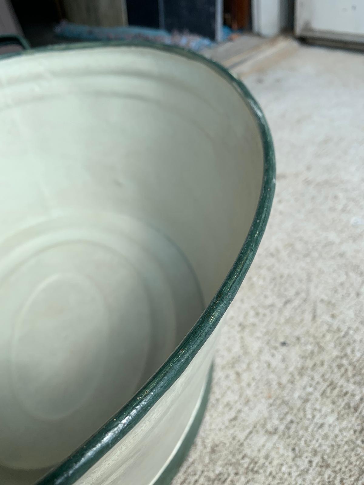Tôle Large Scale 20th Century Tole Foot Bath with Custom Hand Painted Finish For Sale