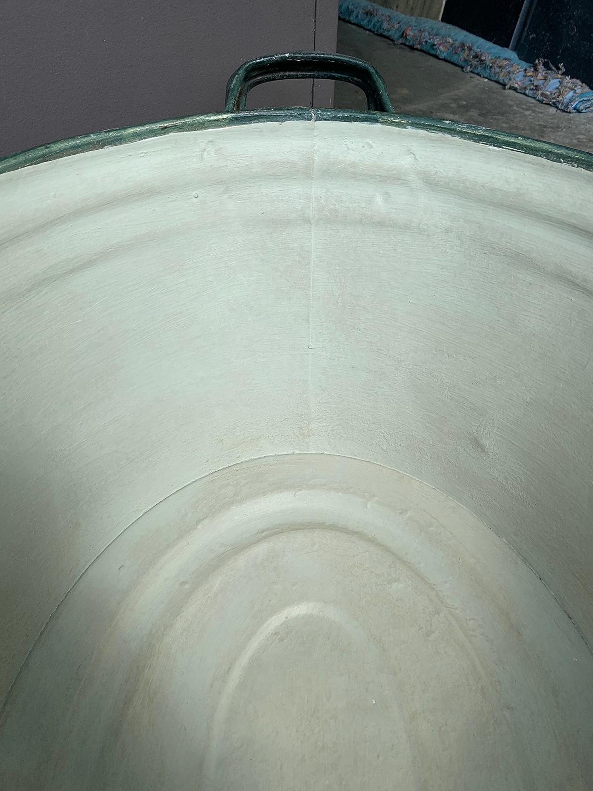 Large Scale 20th Century Tole Foot Bath with Custom Hand Painted Finish For Sale 1