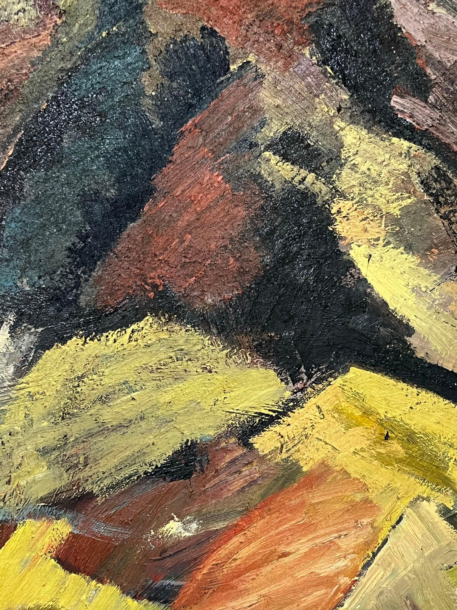 Abstract Expressionist Painting by Harvey Simons, d. 1963 In Good Condition In Peabody, MA
