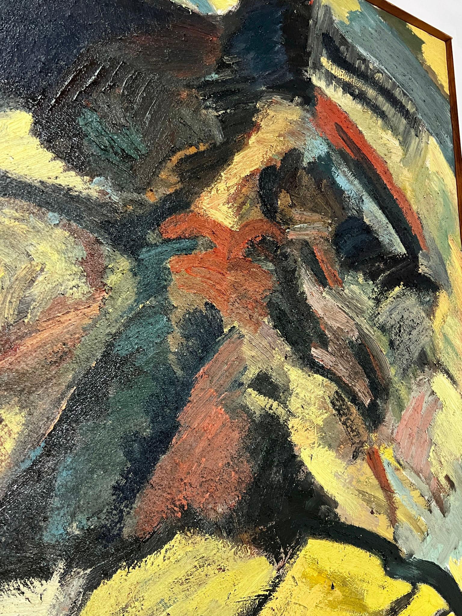 Mid-20th Century Abstract Expressionist Painting by Harvey Simons, d. 1963