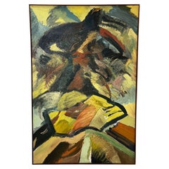 Abstract Expressionist Painting by Harvey Simons, d. 1963
