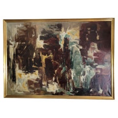 Großformatiges abstraktes expressionistisches Ölgemälde von Paul Kallos (1928-2001)