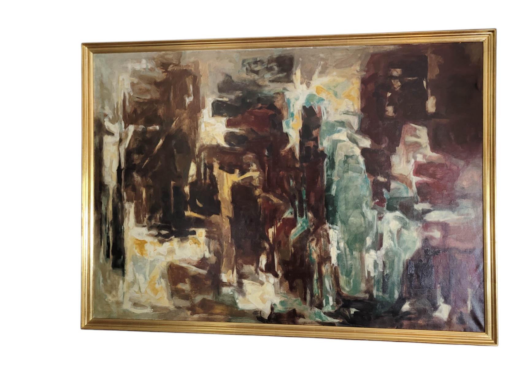 Großformatiges abstraktes expressionistisches Ölgemälde von Paul Kallos (1928-2001) (Französisch) im Angebot
