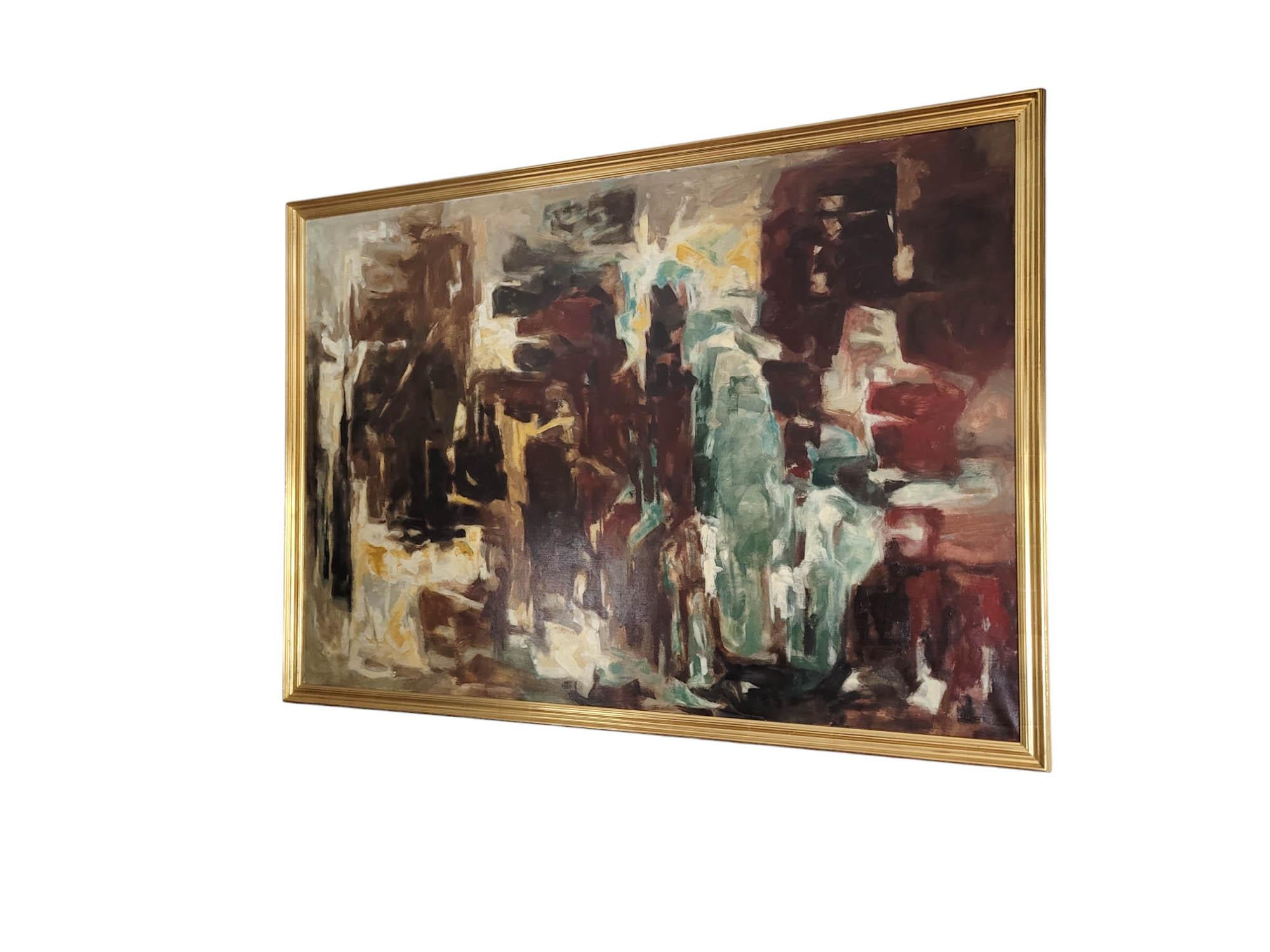 Großformatiges abstraktes expressionistisches Ölgemälde von Paul Kallos (1928-2001) (Handbemalt) im Angebot