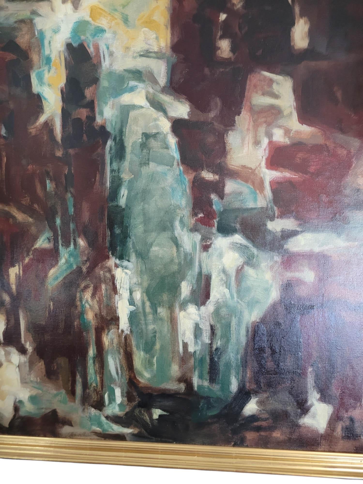 Großformatiges abstraktes expressionistisches Ölgemälde von Paul Kallos (1928-2001) im Zustand „Gut“ im Angebot in North Palm Beach, FL