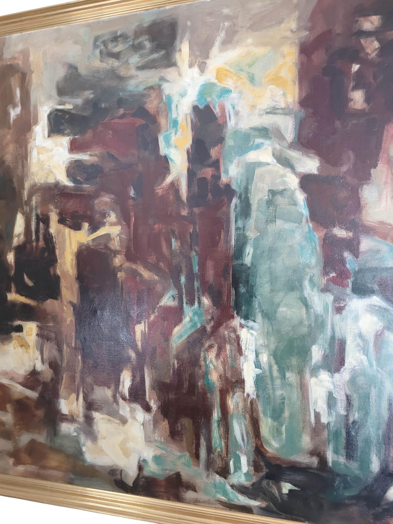 Großformatiges abstraktes expressionistisches Ölgemälde von Paul Kallos (1928-2001) (Mitte des 20. Jahrhunderts) im Angebot