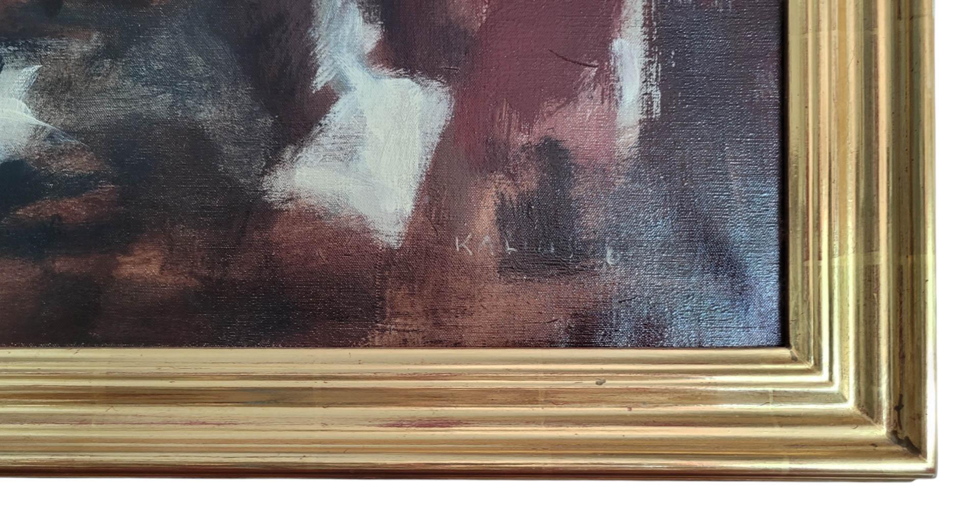 Großformatiges abstraktes expressionistisches Ölgemälde von Paul Kallos (1928-2001) (Leinwand) im Angebot