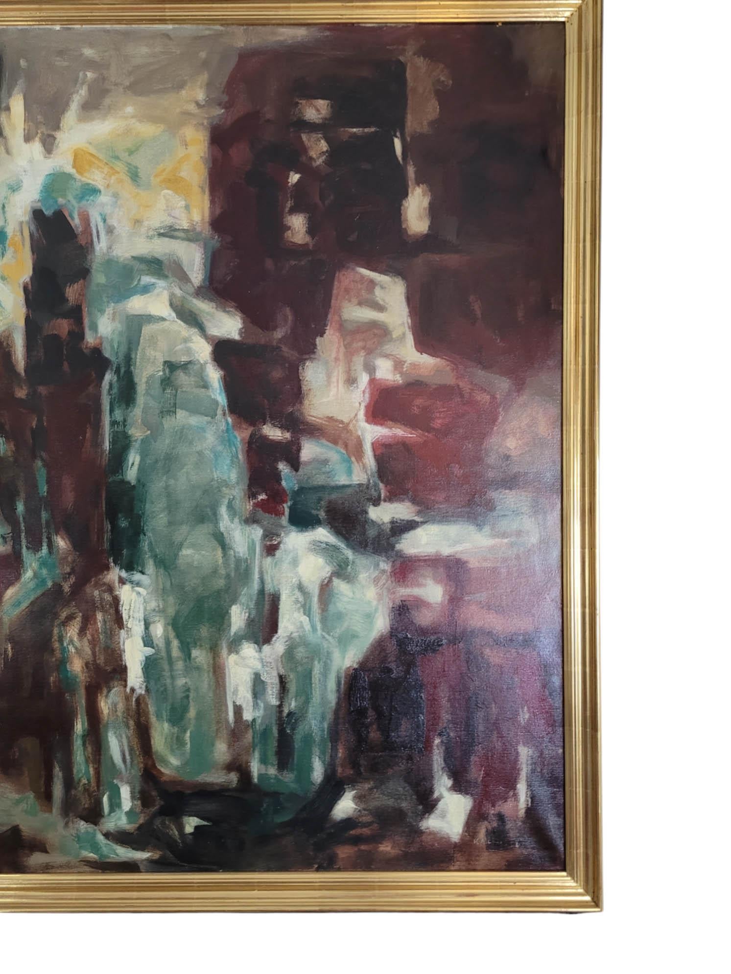 Großformatiges abstraktes expressionistisches Ölgemälde von Paul Kallos (1928-2001) im Angebot 1