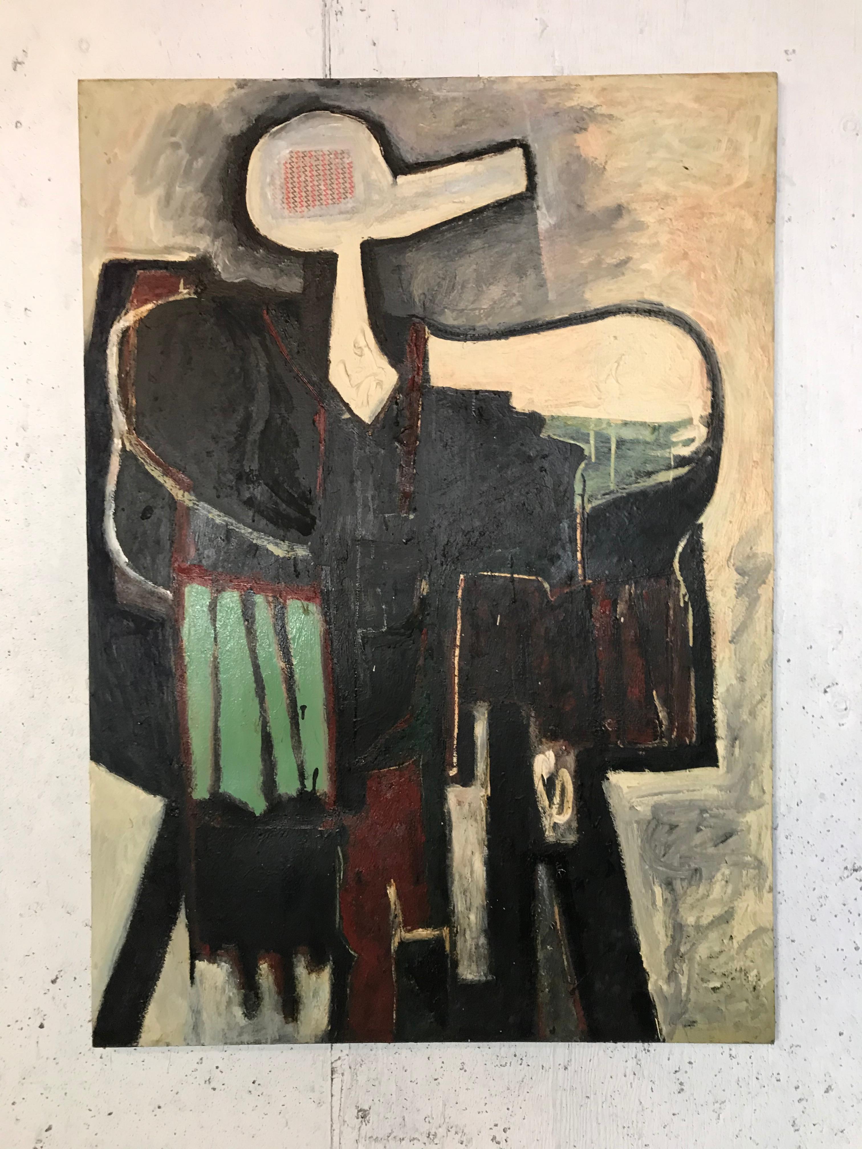Excellent large scale abstract expressionist mixed-media painting by New York artist John 'Jack' Hammack (1925-1990), 1964. Oil on canvas.
Jack's works have been recently discovered in the Pacific Northwest where he lived the remainder of his life;